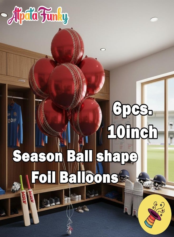 Atpata Funky Cricket Theme Foil Balloons Combo Set | Cricketer Bat & Season Ball Shape Balloons | Match Day Bday Party Decoration (Cricket 7pcs. Set) - Image 4